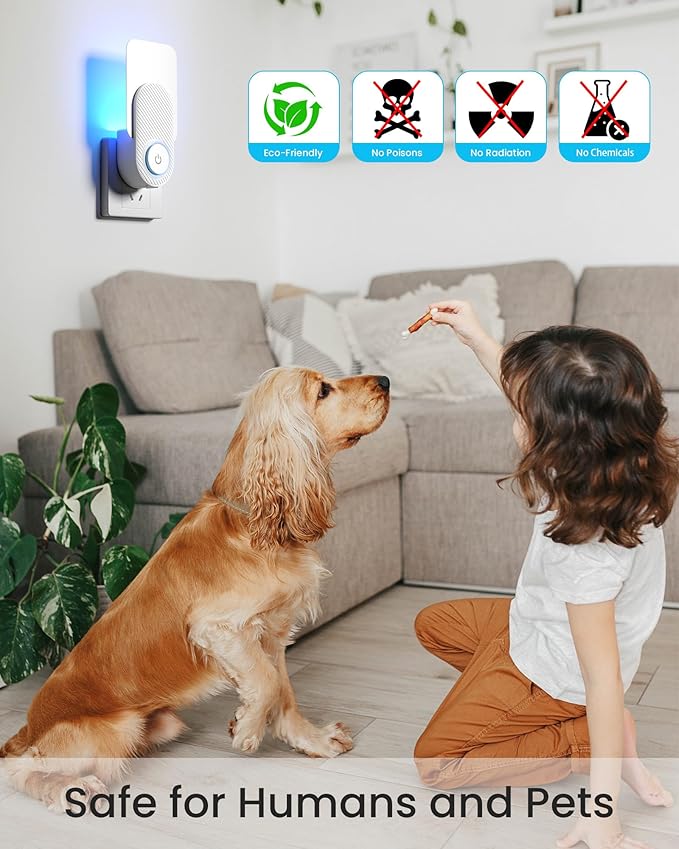 Fruit Fly Traps for Indoors - Highly Effective UV Blueish-purple Light | Plug-In Fly Trap for Flies, Fruit Flies, Moths, Gnats, and Other Flying Insects, with Exclusive Double-Sided Sticky Pads