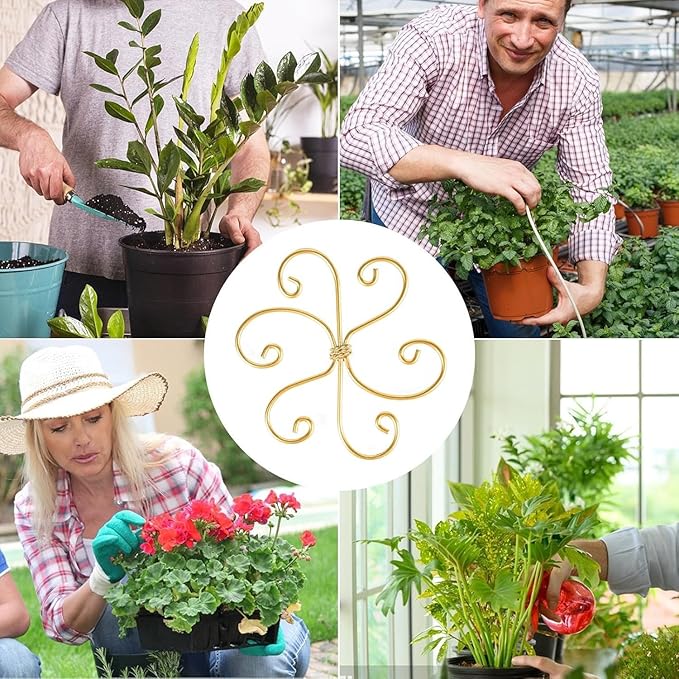 5 Pcs Plant Stem Support, Iron Monstera Plant Support, Durable Hook Stem Supports for Healthy Growth, Bamboo Clamp Set for Leaf Stabilization and Support, Ideal Present for Plant Lovers (5.5IN*5.5IN)