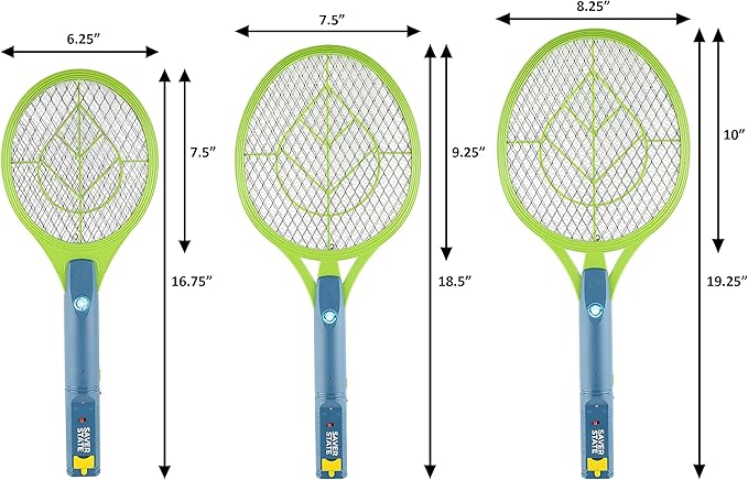 SWAT IT! Handheld Bug Zapper Racket, Rechargeable Electronic Fly Swatter Zapper, 4000 Volt, USB Charging Cable, 2 Pack (Mini)