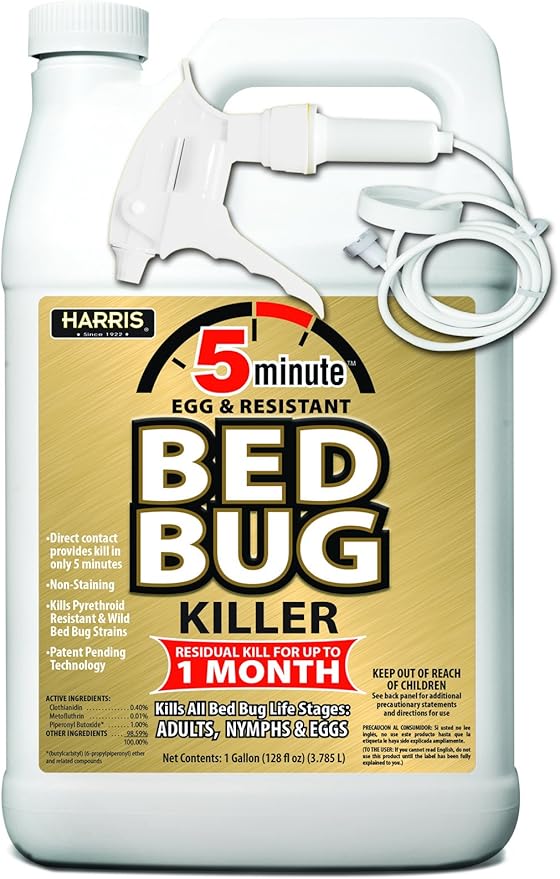 Harris 5 Minute Bed Bug Killer, Odorless & Non Staining Formula (128oz)