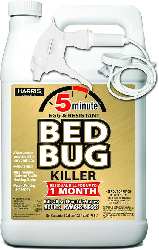 Harris 5 Minute Bed Bug Killer, Odorless & Non Staining Formula (128oz)