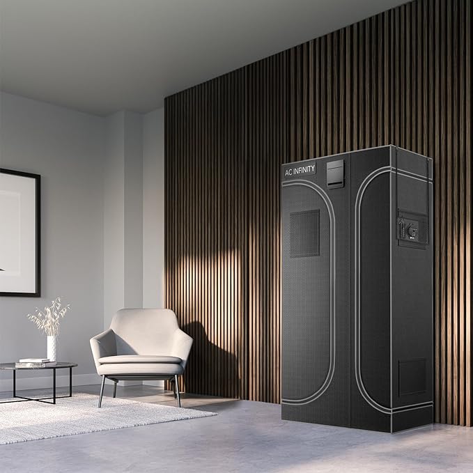 AC Infinity CLOUDLAB 632D 2-in-1 Advance Grow Tent, 36”x24”x72” Thickest 1 in. Poles, Highest Density 2000D Diamond Mylar Canvas, 3x2 for Hydroponics Indoor Growing