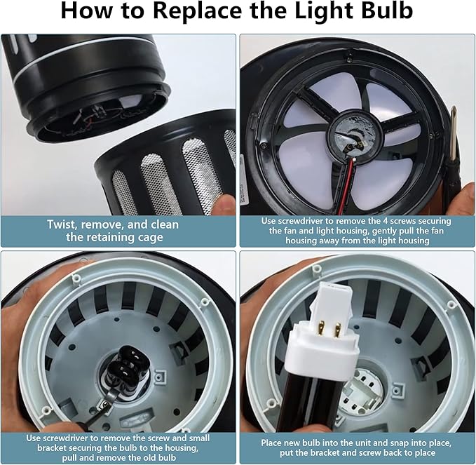 2 Pack Bug Zapper Replacement Fluorescent Bulbs, 41050 Bulbs Compatible with DynaTrap DT1050 DT1100 DT1250, 7W UV Light Ultraviolet Mosquito Killer Lamp, 1/2 Acre Trap Replacement Bulb