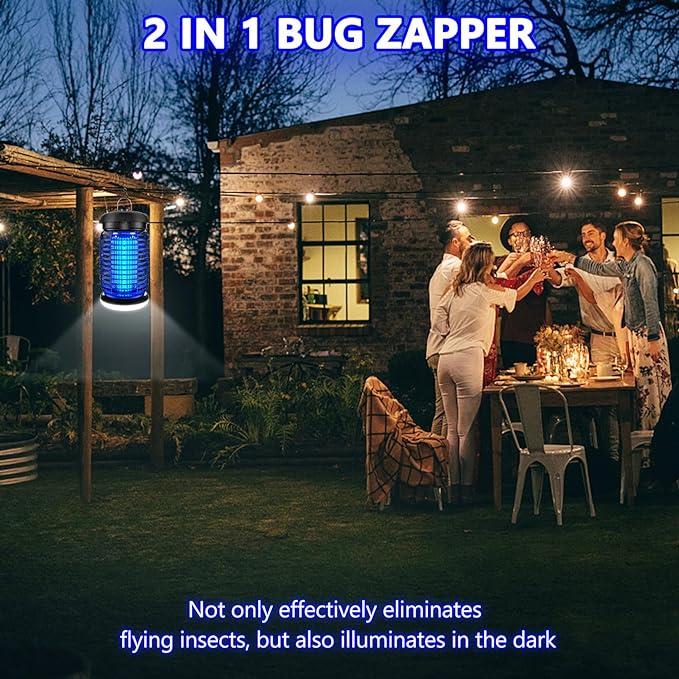 Bug Zapper Outdoor, Mosquito Zapper with LED Light, Fly Zapper Outdoor Indoor, Insect Zapper Electric Fly Traps, Plug in Mosquito Killer for Patio Yard