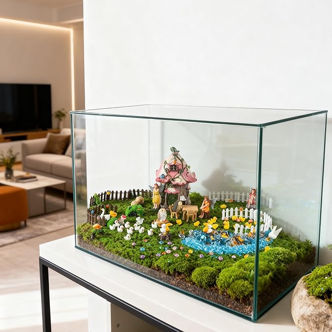 220Pcs Miniatures Fairy Garden Accessories, Mini Fairy Garden Kit, Fairy Figurines House Outdoor Decor Resin