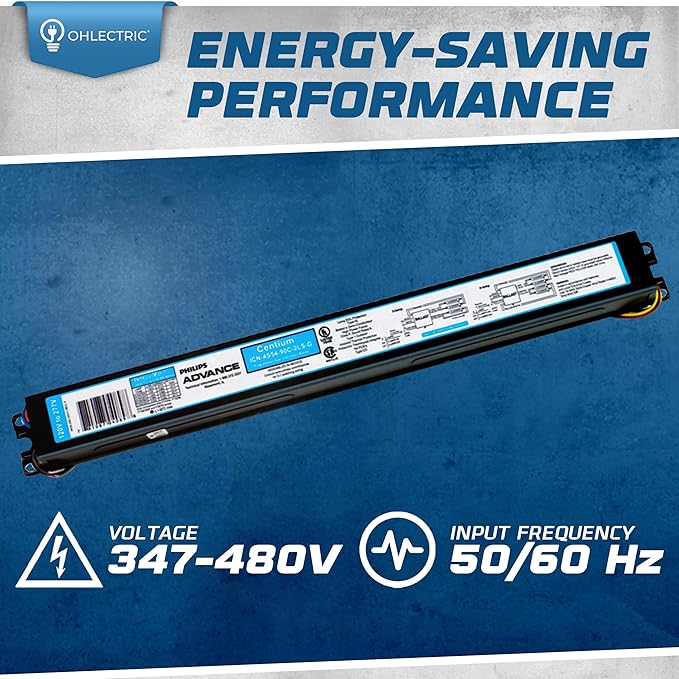 OHLECTRIC Replacement for HCN-4S54-90C-2LS-G (4 Pack) 4 Lamp T5HO Fluorescent Electronic Ballast 347-480 Volt - Instant Start - UL Approved