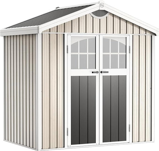 6X4 FT Metal Garden Sheds & Outdoor Storage with Sloping Roof,Lockable Door for Backyard,Patio