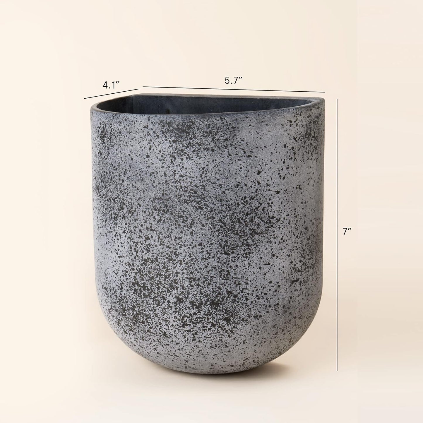 LA JOLIE MUSE Wall Hanging Planters for Indoor Plants，Hanging Flower Pots for Air Plants Succulent, Set of 2, 5.7L*4.1W*7H, Rock Gray