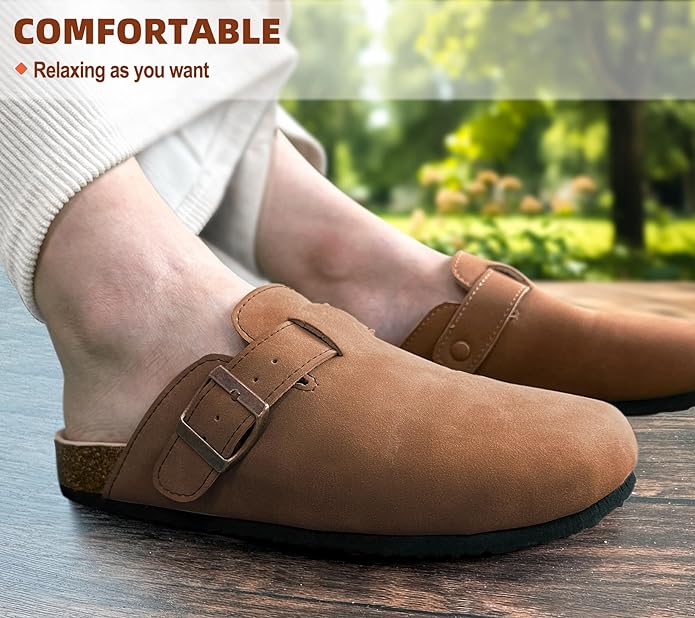 BULLIANT Comfort Clogs Slippers Sandals Nurse Work Shoes Unisex for Men Women with Cushioned Cork-Footbed