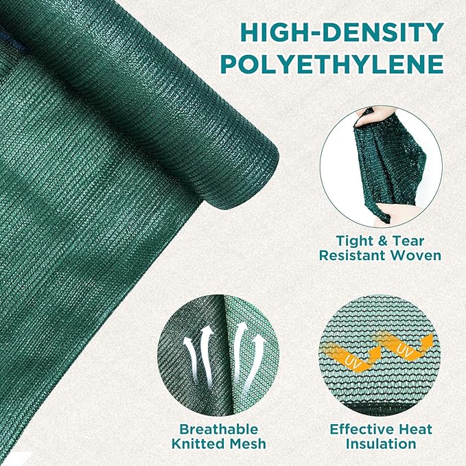 EAGLE PEAK Replacement Mesh Cover for 8x6 Portable Walk-in Pop up Greenhouse, Front and Rear Zippered Entry Doors (Frame Not Included), Green