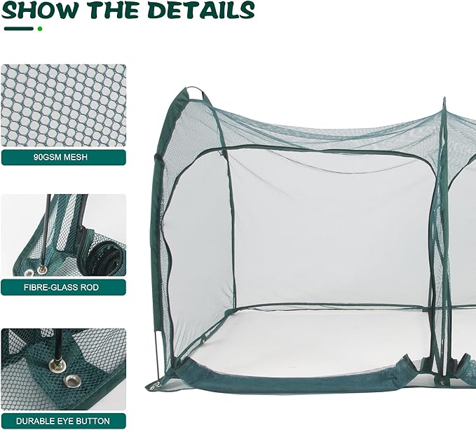 Flexible Net Grow Tunnel - Garden Greenhouse Mesh Cover Growhouse Cloche for Protecting Fruit Vegetables Plants Cultivation (2M)