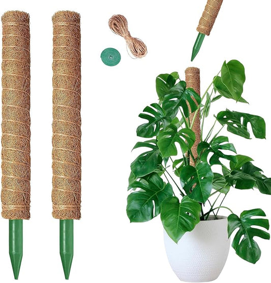 Moss Pole, 2 Pack 21 Inch Monstera Plant Support for Climbing Plants, 36 Inch Tall Stackable Plant Stakes for Indoor Plants Coco Coir Moss Pole Sticks Support for Potted Pothos, Philodendron