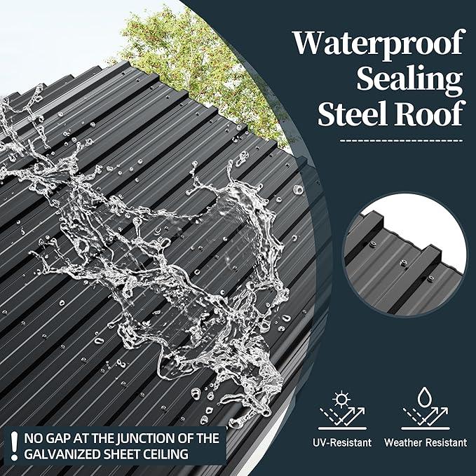 20'x20'x9.7' Metal Carport, Heavy Duty Metal Canopy with Galvanized Steel Roof and Frame, Bass Boat, Trucks, Car and Tractors, 20 * 20