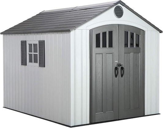 Lifetime 60202 8 x 10 Ft. Outdoor Storage Shed, Gray