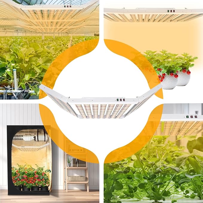 2024 New SPF6000 600W LED Grow Light 6x6ft Coverage with New Diodes & IR Lights Full Spectrum Veg Bloom Growing Lamps for Indoor Plants Seeding Flower Led Plant Light Fixture