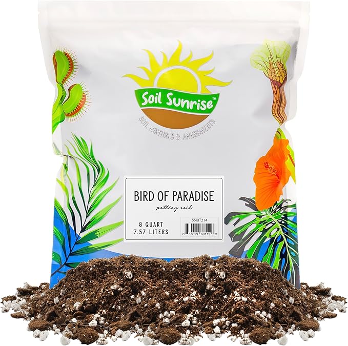 Bird of Paradise Potting Soil Mix (8 Quarts), All Natural Mix for Indoor/Outdoor Container Tropical Plants