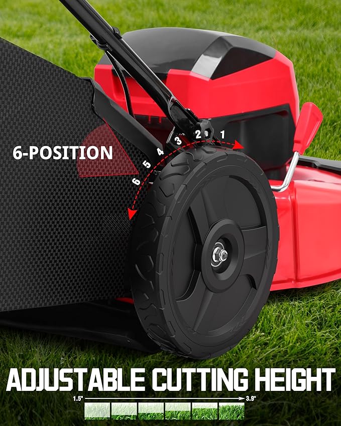 PowerSmart 40V 21" Cordless Lawn Mower, Up to 1/4 Acre, 2 x 40V 4.0Ah Batteries and a Charger Included, 6-Position Height Adjustment