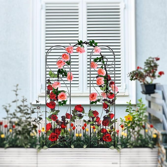 Zhongma 4 Pack 36" Metal Plant Trellis for Potted Plants Climbing,Indoor and Outdoor Fence Plant Support Trellis for Flower and Vagetable