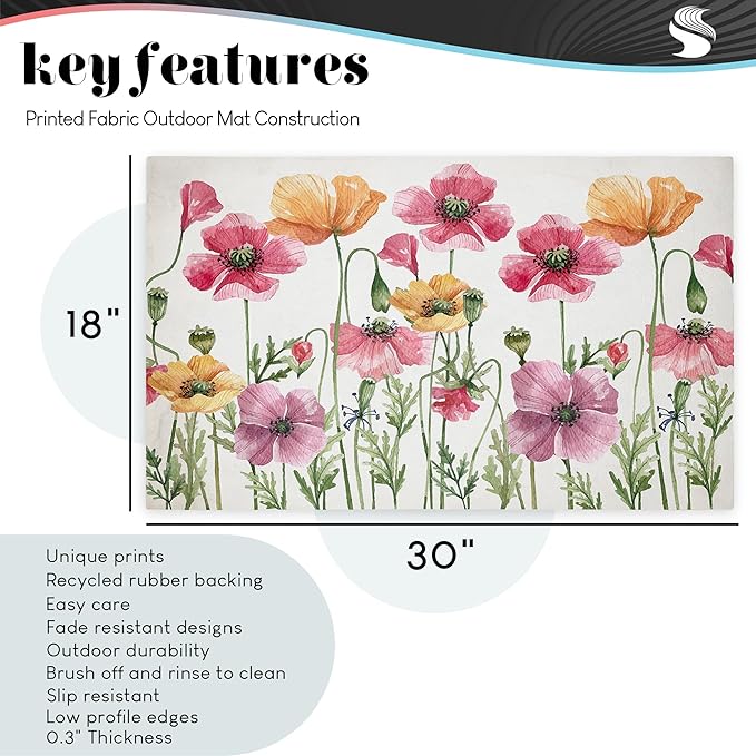 Stupell Industries Stay for Spell Pastel Halloween Welcome Printed Outdoor Unwoven Door Mat, Design by Laura Marshall