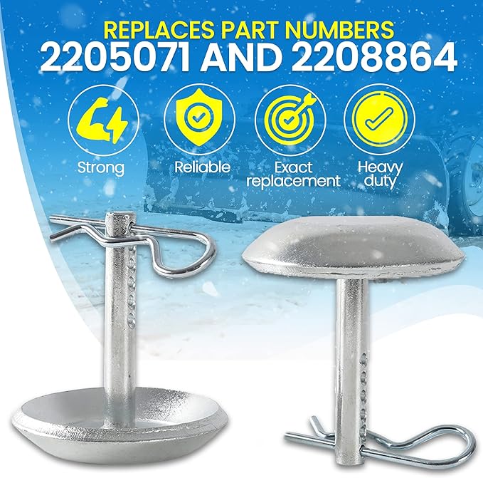 AR-PRO (2-Pack) Replacement Snow Plow Skid Shoes - Replaces Part ATV UTV Polaris K-Plow Nos 2205071 and 2208864 - Hardened Steel Snow Plow Non-Slip Base - with Quick-Release Cotter Pins