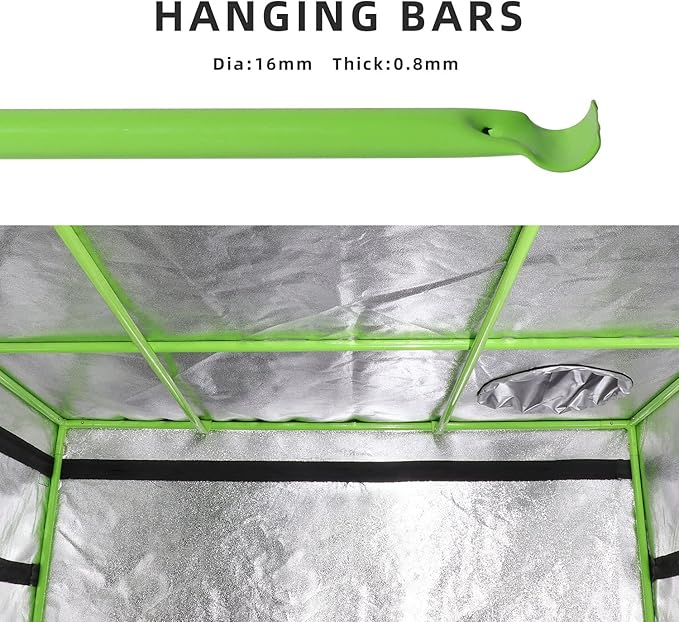 60''x60''x80'' Grow Tent Hydroponic Higher Density 600D Mylar Reflective Indoor Plant Greenhouse with Observation Window and Removable Floor Tray for Flora Vegetables Flower