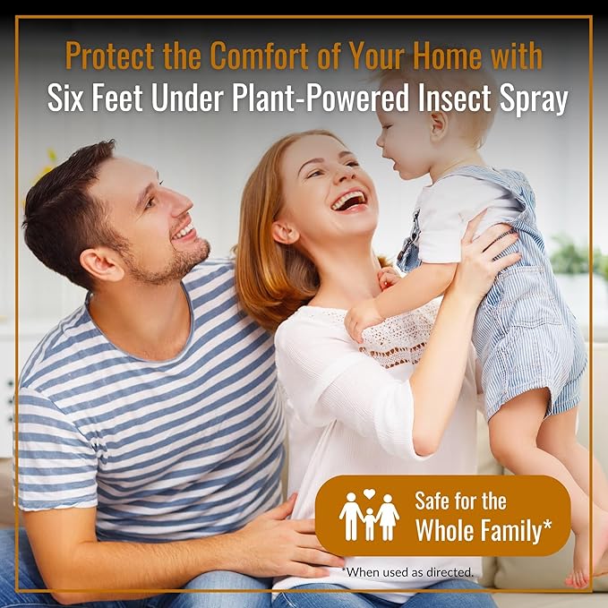 Dr. Killigan's Six Feet Under Plant Powered Insect Killer Spray | Indoor Natural Pest Control | Fleas, Pantry & Clothing Moths, Ants, & Cockroaches | Family Friendly, Pet Safe (24 oz)