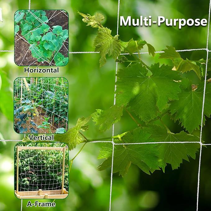 Professional Garden Trellis Netting Bulk Roll - 4ft x 3280ft Heavy-Duty Garden Netting for Climbing Plants,Garden Melons Vegetables, Grape Racks, Hydroponic
