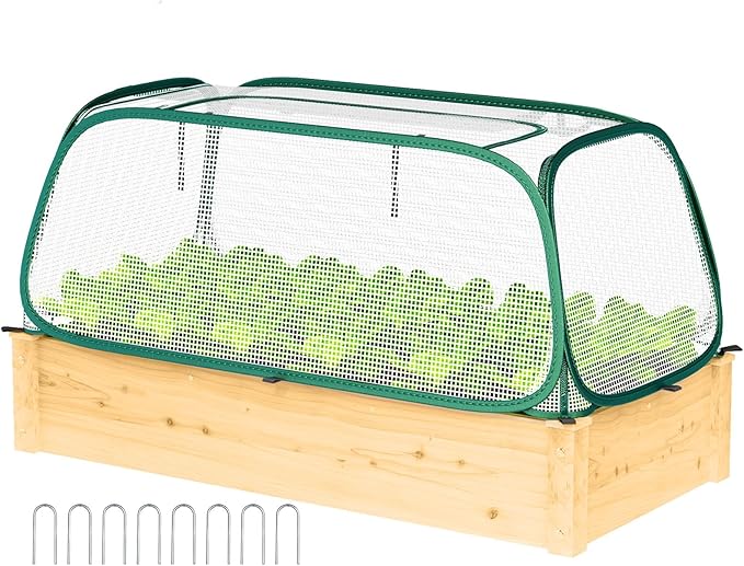 Raised Garden Bed Cover - Large Raised Bed Greenhouse Covers Freeze Protection & Sunblock, Seedlings Plants Growth Cover Against Pests & Animals, Row Covers for Garden in Winter Spring-45"x22"x16"
