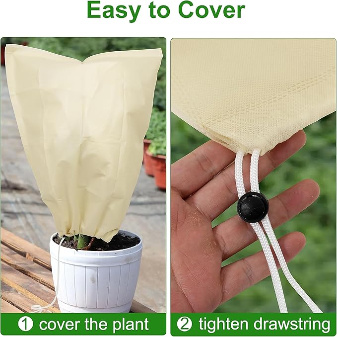 78x41inches Plant Covers Freeze Protection,4 Packs Thickened 2.82oz/yd²Frost Cloth for Outdoor Plants,Winter Tree Covers with Zipper&Drawstring,Plant Blanket for Winter Plant Covers Freeze Protection