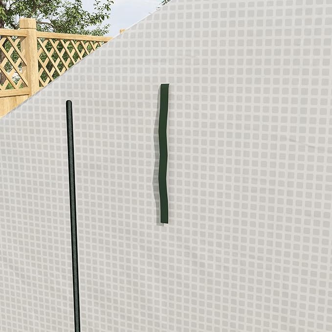 Outsunny 8' x 6' x 7' Walk-in Greenhouse, PE Cover, 4-Tier Shelves, Steel Frame Hot House, Roll-Up Zipper Door for Flowers, Vegetables, Saplings, Tropical Plants, White