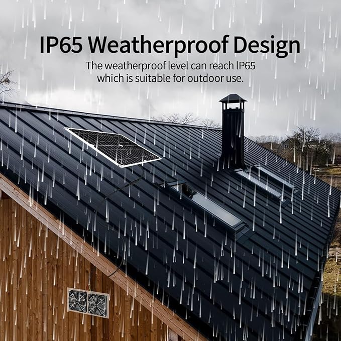 25W Solar Powered Fan for Chicken Coop, Plug Play, Solar Exhaust Fan for Shed, Greenhouse, Dog House, Kennel, Attic, Barn, Waterproof Ventilation with Strong Airflow, Easy Connector