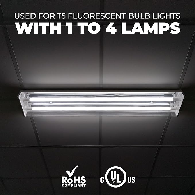 OHLECTRIC Replacement for ICN-4S54-90C-2LS-G (4 Pack) 4 Lamp T5 Fluorescent Electronic Ballast - 120-277 Volt - Instant Start - Standard and Energy Efficient Ballasts, UL Approved