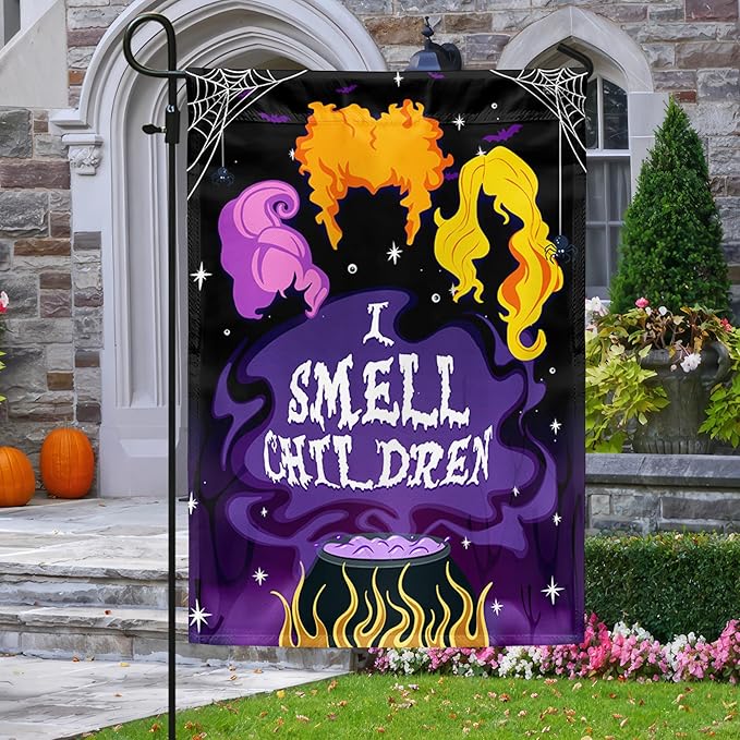 FLAGWIX Halloween Garden Flag - I Smell Children Garden Flags for Outside 11.5" x 17.5" - Halloween Decorations Outdoor, Yard Flags, Outside Decorations for Yard, Witchy Gifts for Women Sister Friends
