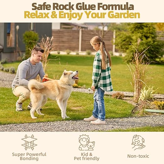 Rock Glue, 1Gallon Mulch Glue for Landscaping with Sprayer, Fast-Dry Strong Pea Gravel Stabilizer Landscape, Non-Toxic Long-Lasting Dries-Clear Strong Pea Gravel Binder for Pebble Pine Outdoor Garden