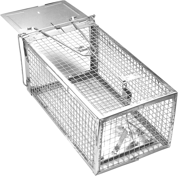 SZHLUX Rat Trap,Mouse Traps Work for Indoor and Outdoor,Small Rodent Animal-Mice Voles Hamsters Cage,Catch and Release(Small), Silver (SZ-SL2614X)