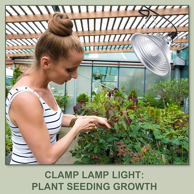 Macarrie 12 Pack Clamp Lamp Light with Aluminum Reflector, 6ft SPT-2 18awg Cord and Adjustable Stand Fixture E26 Socket, up to 150 Watt, No Bulb(8.5 Inch)