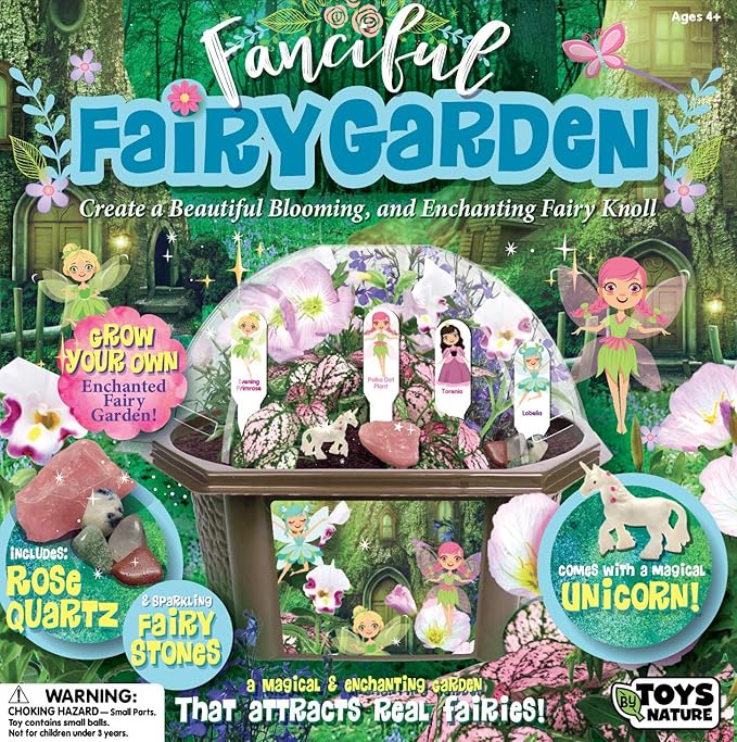 Toys by Nature Fanciful Fairy Biosphere Terrarium Starter Kit, Complete Supplies Included to Create Your Own Enchanting Garden and Indoor Plants! (Fanciful Fairy Garden)