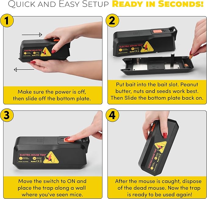 Teal Elite Electric Mouse Trap - Electronic Rodent Zapper for Indoors & Home - Humane & Effective Mouse Traps - Reusable, No Touch Mouse Killer - Safe & Easy to Use (Pack 2)
