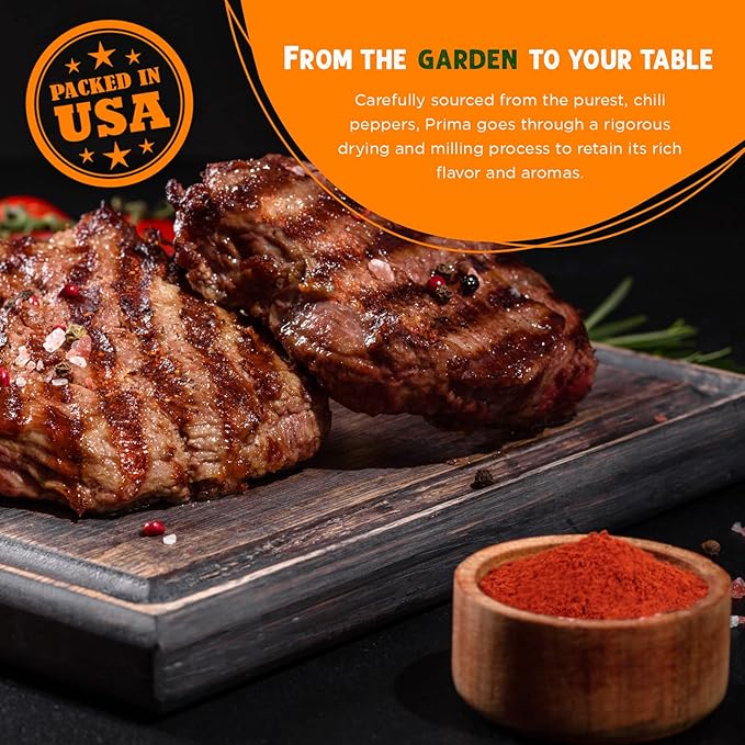 Prima Spice Hot Cayenne Pepper Powder Bulk 5 LBS-60,000 SHU Heat Unit-Gluten Free All Natrual Red Ground Pepper-For Commercial & Home Use