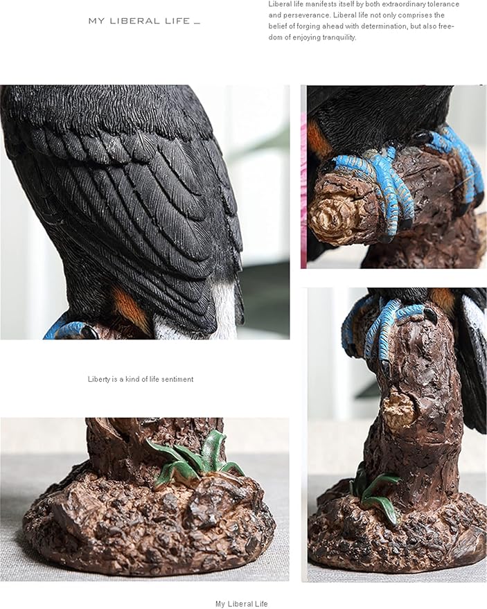 Toucan on Stump Statue Toucan Tree Hugger Garden Statues, Resin Toucan Lifelike Bird Sculptures for Patio Lawn Yard Home Decoration