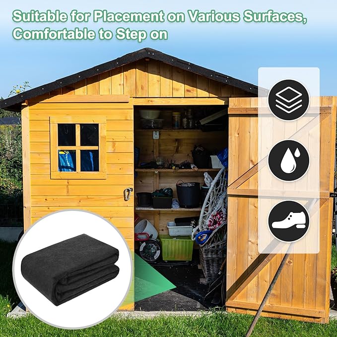 Outdoor Storage Shed Mat, 8.2x10.2 FT Waterproof Small Shed Flooring Mat for Patio Furniture Floor Protecting from Wear/Liquid/Dust/Oil, Non-Slip Carport Pad [Grey]