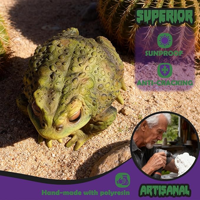 Sunthus Frog Toad Sculptures Garden Statues Yard Art Resin Decorations Outdoor Garden Decor