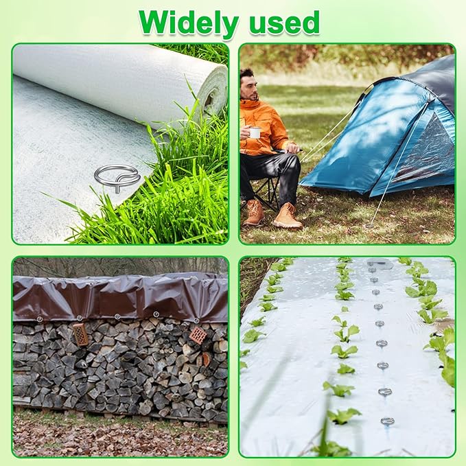 Heavy-Duty Landscape Staples – 120 Pcs 6-Inch G-Shaped Thickened Galvanized Garden Fabric Staples,Rust-Resistant Ground Cover Pins for Weed Barrier, Erosion Control & Landscaping Projects