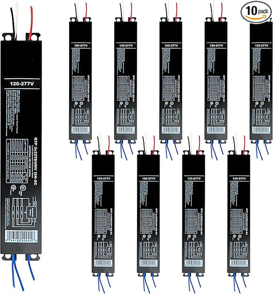 OHLECTRIC Pack of 10 - Replacement for Sylvania Ballast QTP 3X32T8/UNV ISN-SC, Philips ICN-3P32-N, Keystone KTEB-332-UV-IS-N-P, for 3 Fluorescent T8 Lamps - 120-277V - 32 Watt