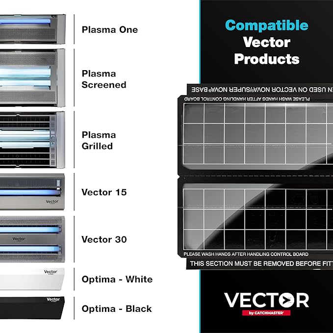 Catchmaster Vector Trap Replacement, UV Light Fly Traps for Home, Unscented Sticky Gnat Glue Boards for House, UV Lamp Insect & Mosquito Killer Refill, Adhesive Bug Light Boards, 12-Pack Black