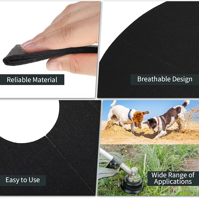 30 Pieces 20.5 Inch Weed Barrier Mats Non Woven Tree Mulch Ring Thickened Tree Protectors Mat Black Mulch Reusable Tree Rings Landscaping Plant Cover Round Anti Grass Gardening Fabric Cover