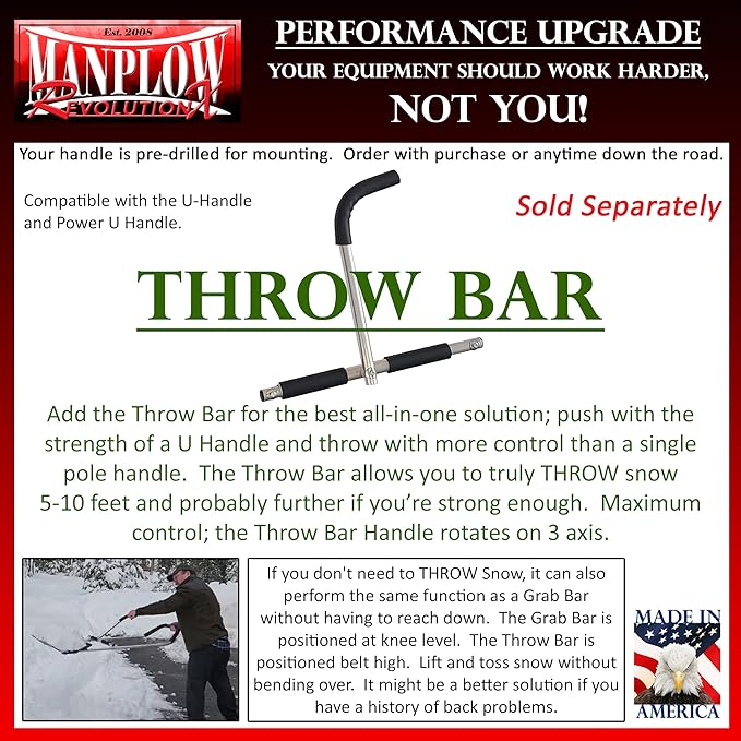 MANPLOW RevolutionX Snow Pushers and Shovels (Power U Handle, 48")