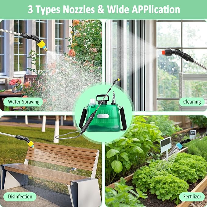 Battery Powered Sprayer, 2 Gallon Electric Sprayers in Lawn and Garden Sprayer Pump Sprayer Outdoor Battery Operated Sprayer for Lawn & Garden