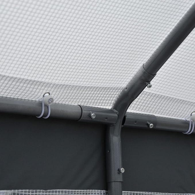 Outsunny 8' x 6' x 7' Walk-in Greenhouse, Outdoor Garden Warm Hot House with 4 Roll-up Windows, 2 Zippered Doors and Weather Cover, White