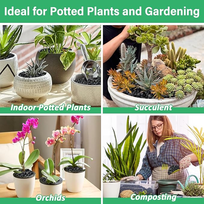 Legigo 6QT All Natural Horticultural Charcoal- Activated Hardwood Plant Charcoal for Soil Amendment, Conditioning Bonsai Soil, Succulent Soil, Terrarium Supplies, Indoor Plant Potting Soil